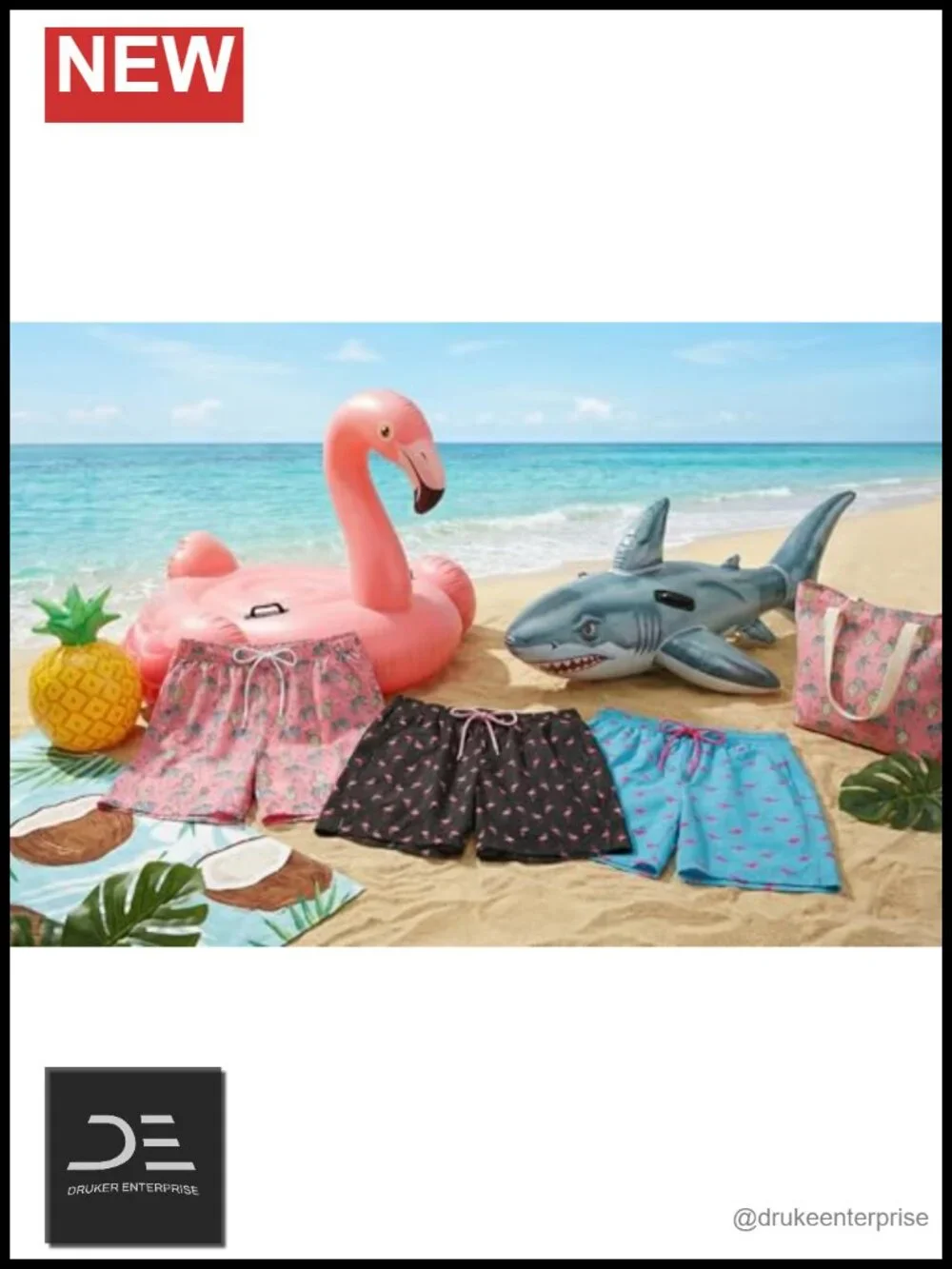 Mens Swim Trunks with Compression Liner Quick Dry 7 Inch Beach Short with